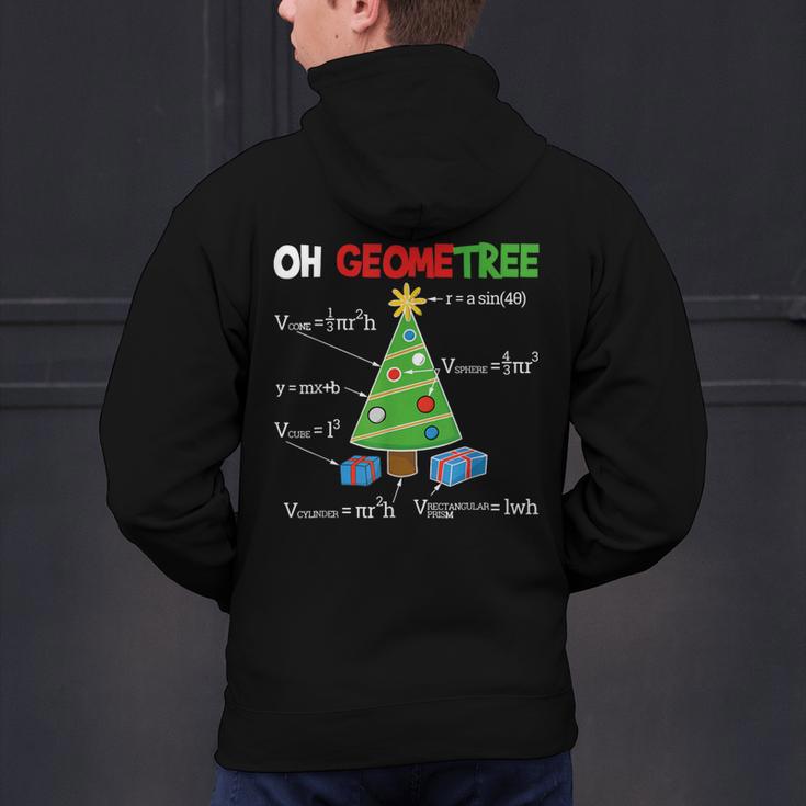 Oh Geometree Christmas Tree Geometry Math Teacher Men's Hoodie Back Print, gift for family, gift for coworker