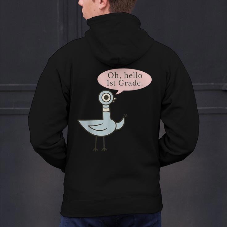 Oh Hello First Graders Cute Pigeon 1st Grade Teacher Men's Hoodie Back Print, First Grade Teacher Hoodies, gift for family, gift for coworker Oh Hello First Graders Cute Pigeon 1st Grade Teacher Men's Hoodie Back Print, First Grade Teacher Hoodies, gift for family, gift for coworker