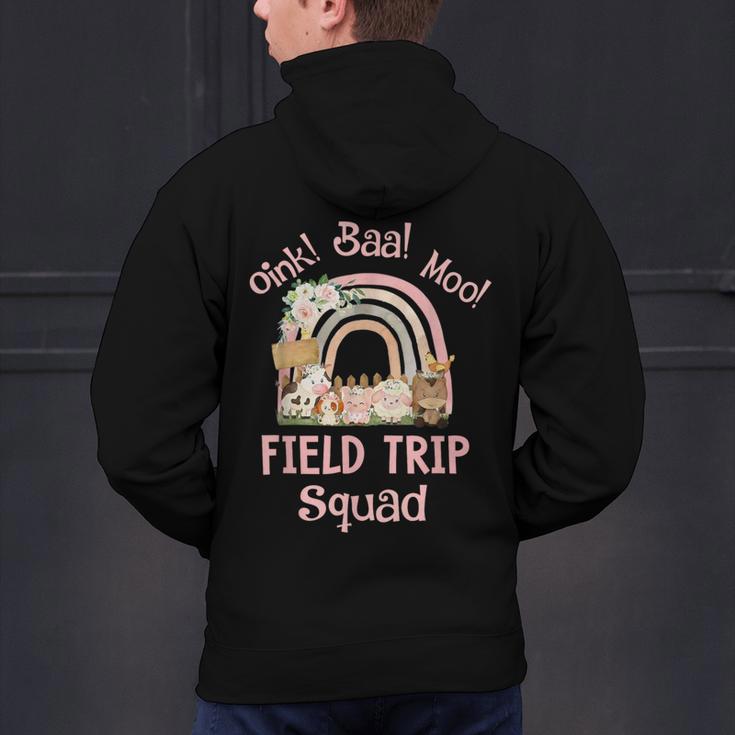 Oink Baa Moo Field Trip Squad Teacher Students Matching Men's Hoodie Back Print, gift for family, gift for coworker Oink Baa Moo Field Trip Squad Teacher Students Matching Men's Hoodie Back Print, gift for family, gift for coworker