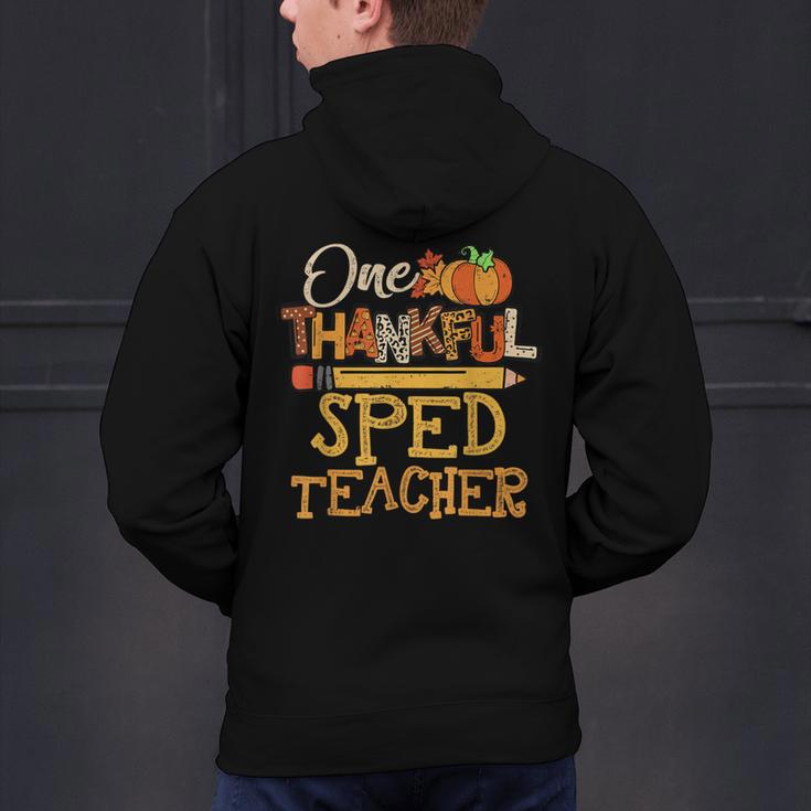 One Thankful Sped Teacher Cute Thanksgiving Women Men's Hoodie Back Print, gift for family, gift for coworker One Thankful Sped Teacher Cute Thanksgiving Women Men's Hoodie Back Print, gift for family, gift for coworker