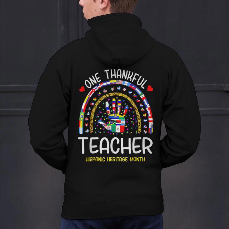 One Thankful Teacher Hispanic Heritage Month Countries Flags Men's Hoodie Back Print, gift for family, gift for coworker One Thankful Teacher Hispanic Heritage Month Countries Flags Men's Hoodie Back Print, gift for family, gift for coworker
