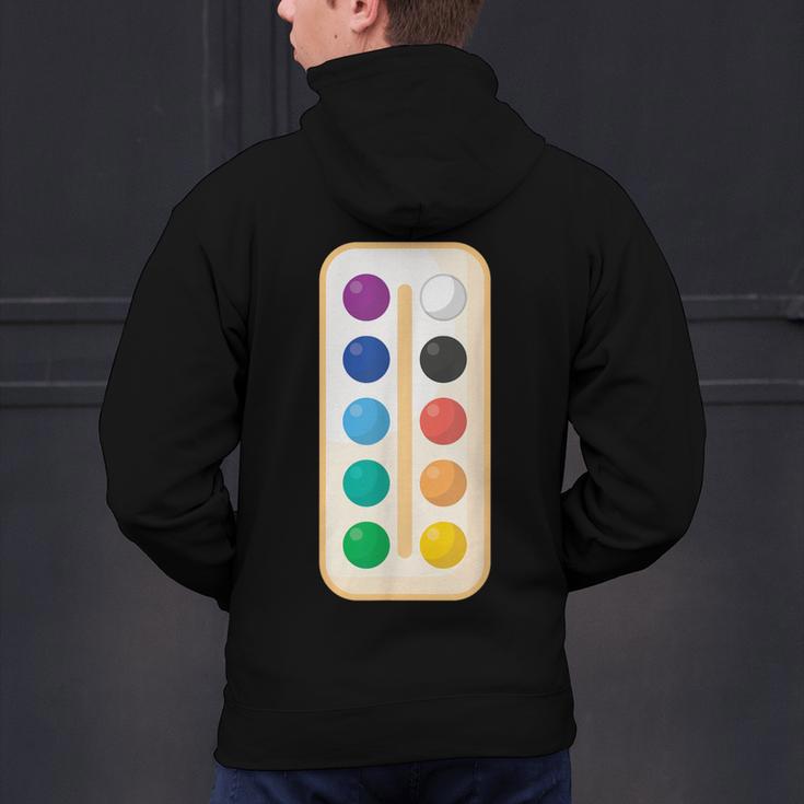 Paint Palette ArtSet Halloween Costume For Teachers Students For Men Women Kids Men's Hoodie Back Print, gift for family, gift for coworker