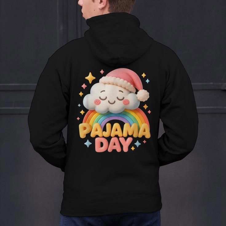 Pajama Day School Spirit Week Sleepy Cloud Teacher Student Men's Hoodie Back Print, gift for family, gift for coworker