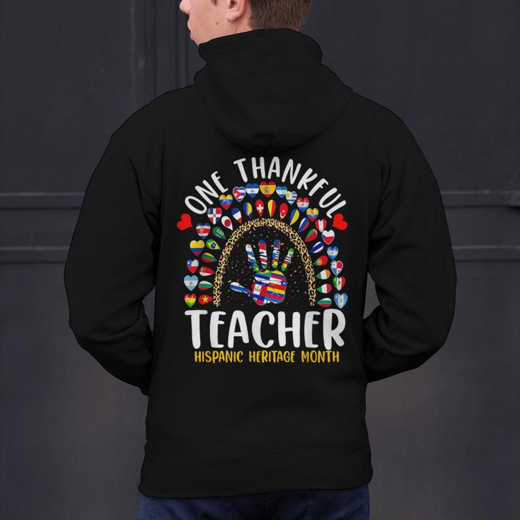 Hispanic Heritage Month One Thankful Teacher Rainbow Men's Hoodie Back Print, gift for family, gift for coworker Hispanic Heritage Month One Thankful Teacher Rainbow Men's Hoodie Back Print, gift for family, gift for coworker