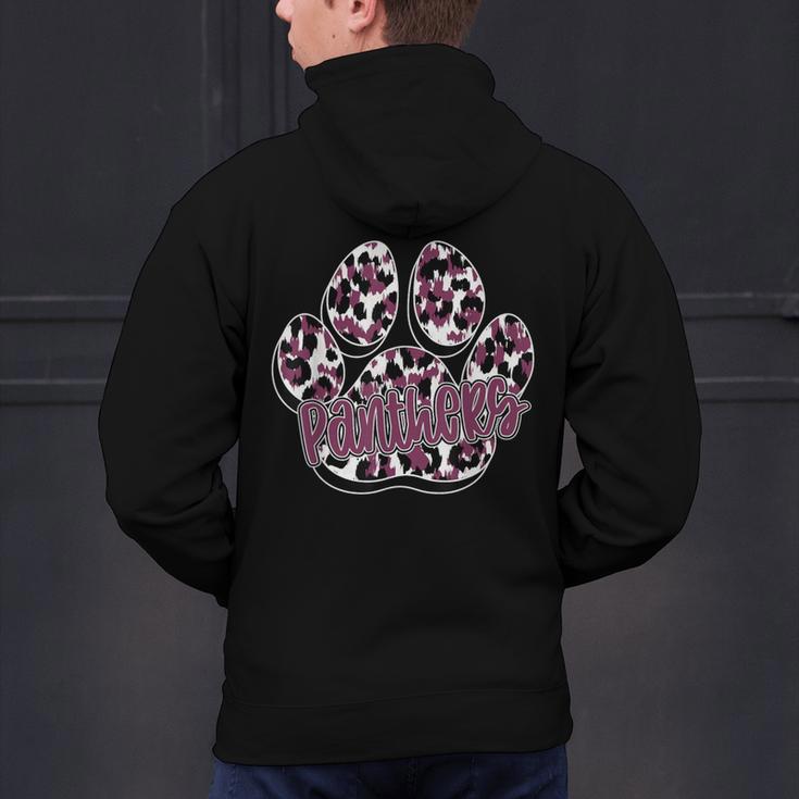 Panthers Paw Print Leopard Maroon Panther Pride Teacher Men's Hoodie Back Print, gift for family, gift for coworker