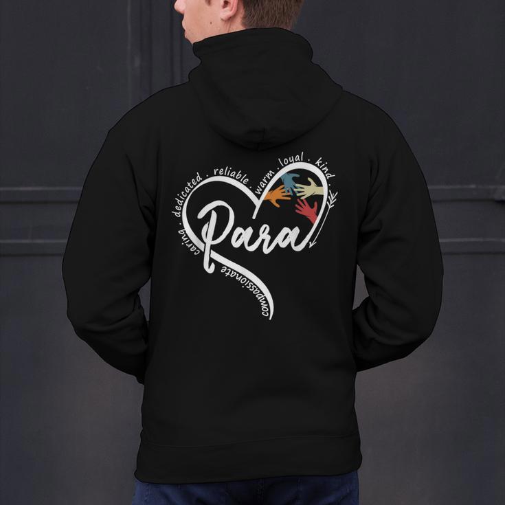 Para Heart Paraprofessional Teacher Paraeducator Men's Hoodie Back Print, gift for family, gift for coworker Para Heart Paraprofessional Teacher Paraeducator Men's Hoodie Back Print, gift for family, gift for coworker