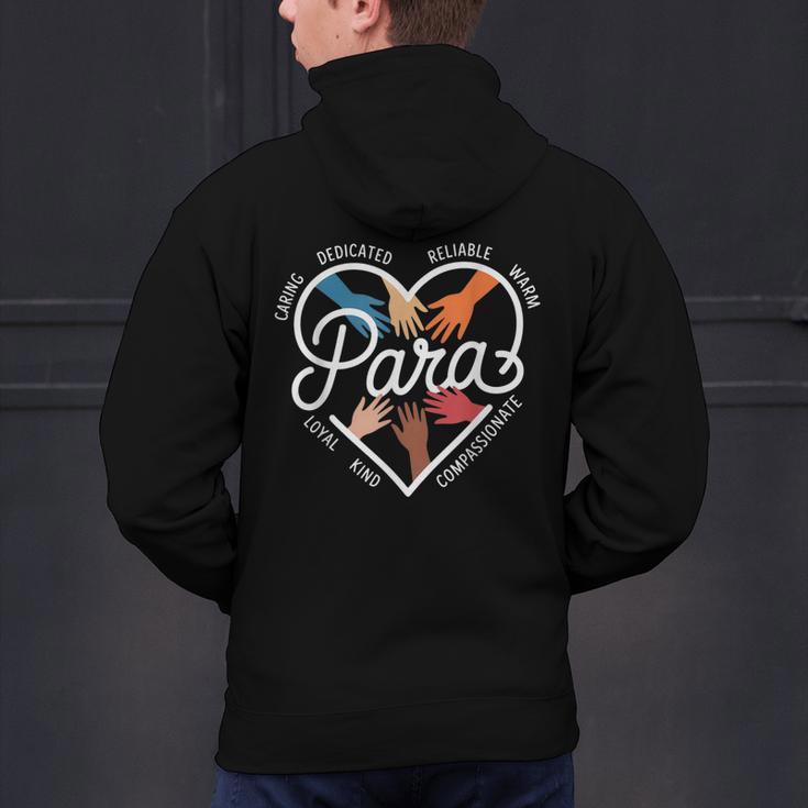 Para Heart Paraprofessional Teacher Paraeducator Men's Hoodie Back Print, gift for family, gift for coworker Para Heart Paraprofessional Teacher Paraeducator Men's Hoodie Back Print, gift for family, gift for coworker
