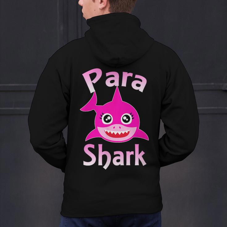 Para Shark Paraprofessional Female Teacher Men's Hoodie Back Print, gift for family, gift for coworker Para Shark Paraprofessional Female Teacher Men's Hoodie Back Print, gift for family, gift for coworker