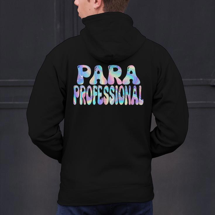 Paraprofessional Groovy Back To School Cute Teachers Women Men's Hoodie Back Print, gift for family, gift for coworker Paraprofessional Groovy Back To School Cute Teachers Women Men's Hoodie Back Print, gift for family, gift for coworker
