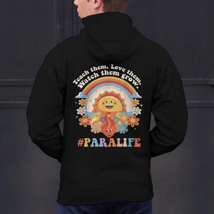 Paraprofessional Para Life Sun Flower Teacher Back To School Men's Hoodie Back Print, gift for family, gift for coworker Paraprofessional Para Life Sun Flower Teacher Back To School Men's Hoodie Back Print, gift for family, gift for coworker