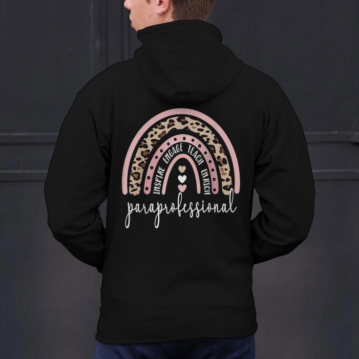 Paraprofessional Rainbow Para Teacher Parapro Men's Hoodie Back Print, gift for family, gift for coworker