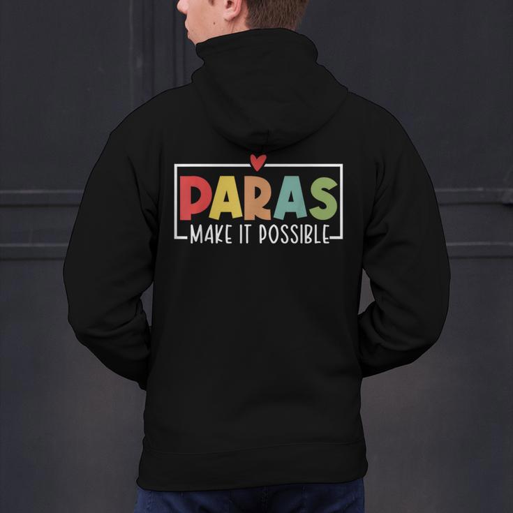Paras Make It Possible Teacher Paraprofessional Paraeducator Men's Hoodie Back Print, gift for family, gift for coworker Paras Make It Possible Teacher Paraprofessional Paraeducator Men's Hoodie Back Print, gift for family, gift for coworker