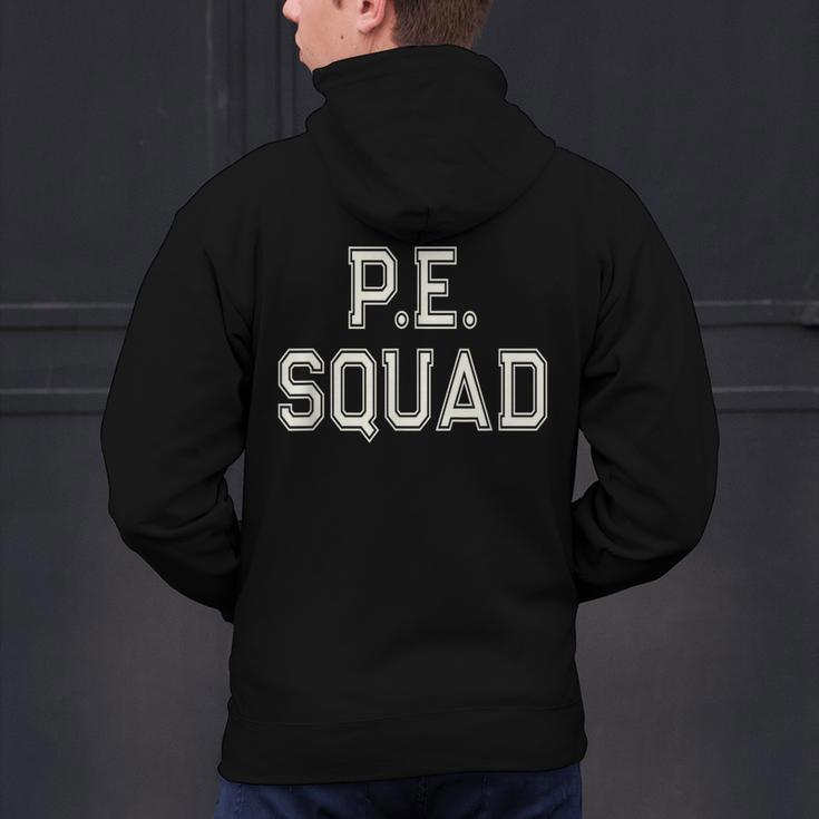 PE SQUAD Physical Education PE Teacher Team Kids Gym Crew Men's Hoodie Back Print, Pe Teacher Hoodies, gift for family, gift for coworker