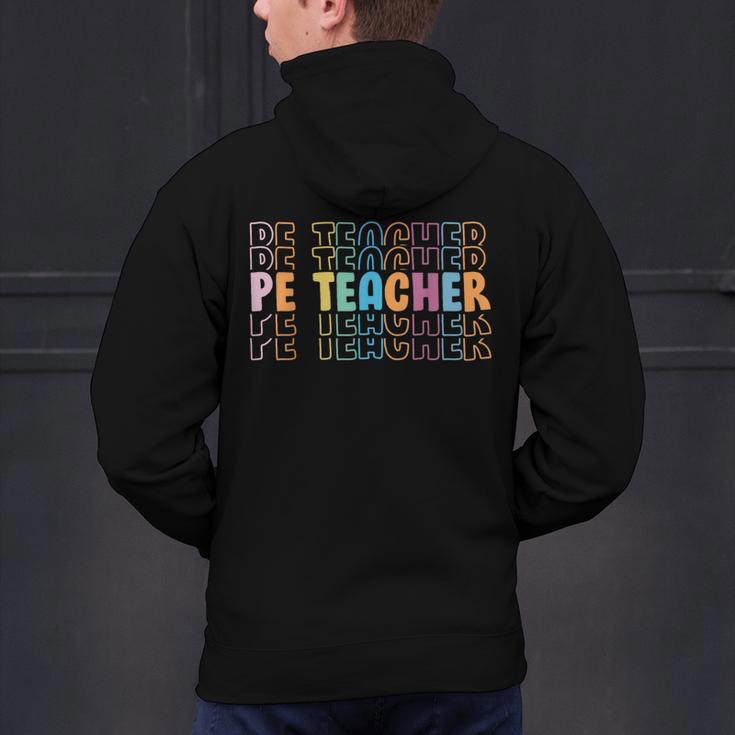 PE Teacher Vintage Retro Groovy Physical Education Teacher Men's Hoodie Back Print, Pe Teacher Hoodies, Groovy Teacher Hoodies, gift for family, gift for coworker PE Teacher Vintage Retro Groovy Physical Education Teacher Men's Hoodie Back Print, Pe Teacher Hoodies, Groovy Teacher Hoodies, gift for family, gift for coworker