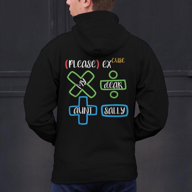 PEMDAS Please Excuse My Dear Aunt Sally Math Teacher Men's Hoodie Back Print, gift for family, gift for coworker