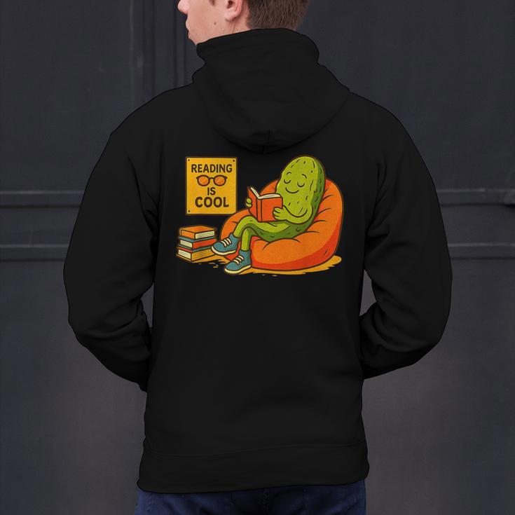 Pickle Reading Books Bookworm Teacher Librarian Kids Retro Men's Hoodie Back Print, gift for family, gift for coworker Pickle Reading Books Bookworm Teacher Librarian Kids Retro Men's Hoodie Back Print, gift for family, gift for coworker