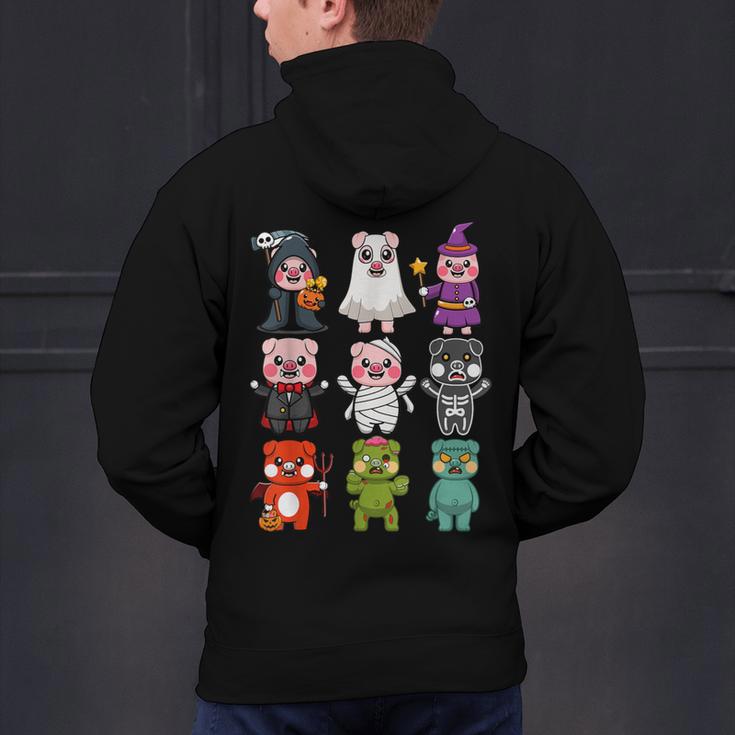 Pig Spooky Ghost Witch Boo-Jee Horror Pumpkin Pig Halloween Men's Hoodie Back Print, gift for family, gift for coworker