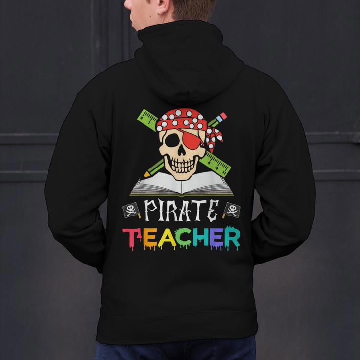 Pirate Teacher Halloween Skull Adult Men's Hoodie Back Print, gift for family, gift for coworker Pirate Teacher Halloween Skull Adult Men's Hoodie Back Print, gift for family, gift for coworker