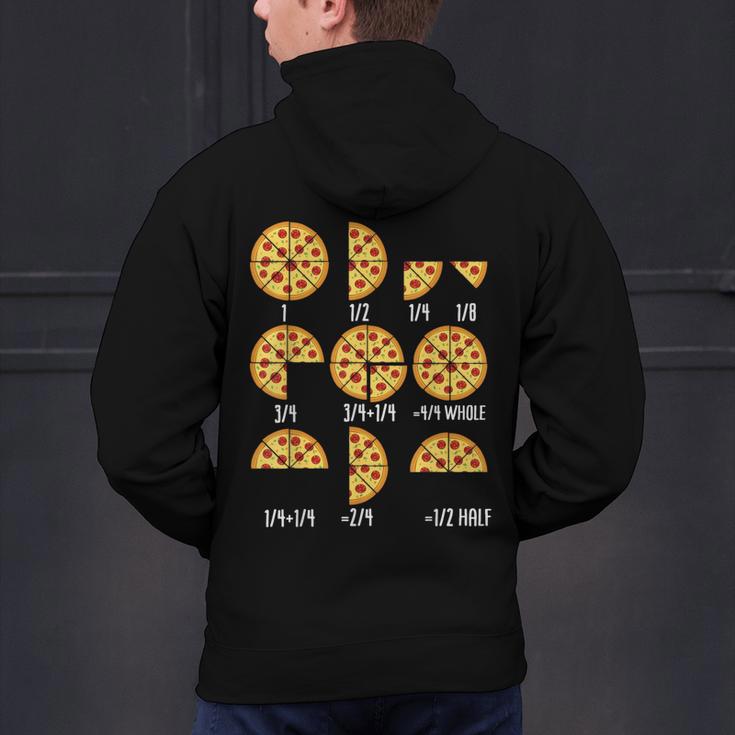 Pizza Slice Fraction Math Teacher Back To School Educational Men's Hoodie Back Print, gift for family, gift for coworker
