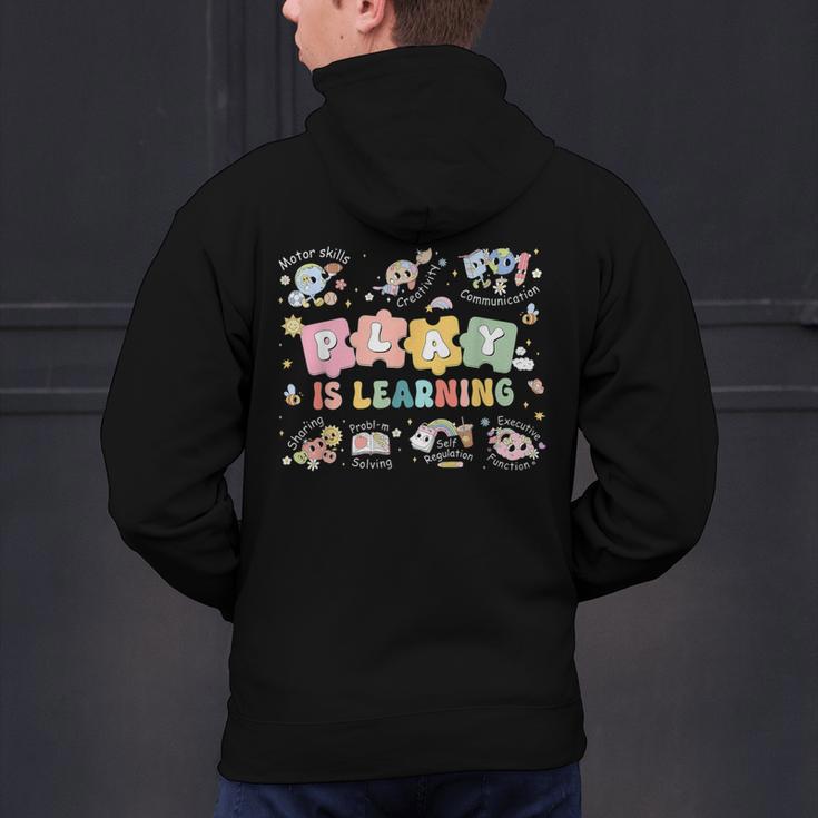 Play Is Learning Teacher Student First Day Back To School Men's Hoodie Back Print, gift for family, gift for coworker Play Is Learning Teacher Student First Day Back To School Men's Hoodie Back Print, gift for family, gift for coworker
