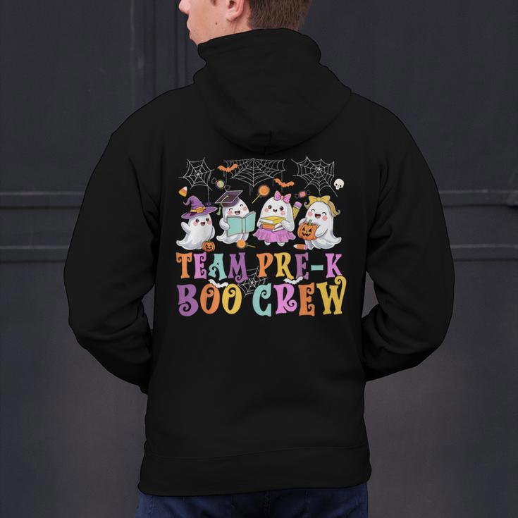 Pre-K Boo Crew Ghost Halloween Teacher Student Men's Hoodie Back Print, gift for family, gift for coworker Pre-K Boo Crew Ghost Halloween Teacher Student Men's Hoodie Back Print, gift for family, gift for coworker