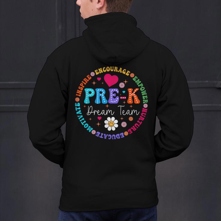 Pre K Dream Team Back To School Boys First Day Teacher Men's Hoodie Back Print, gift for family, gift for coworker