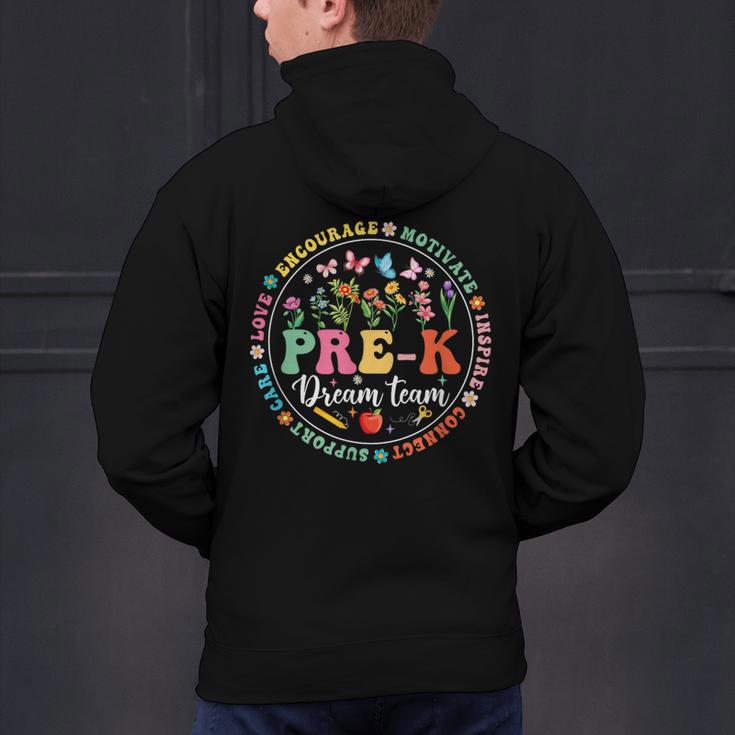 Pre-K Dream Team Back To School Teacher Flower Men's Hoodie Back Print, gift for family, gift for coworker Pre-K Dream Team Back To School Teacher Flower Men's Hoodie Back Print, gift for family, gift for coworker