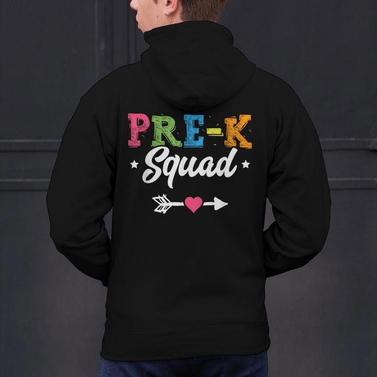 Pre-K Squad Teacher Student Kids Preschool Back To School Men's Hoodie Back Print, gift for family, gift for coworker Pre-K Squad Teacher Student Kids Preschool Back To School Men's Hoodie Back Print, gift for family, gift for coworker