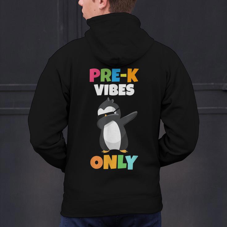 Pre-K Vibes Only Penguin Teachers Kids Back To School Men's Hoodie Back Print, gift for family, gift for coworker