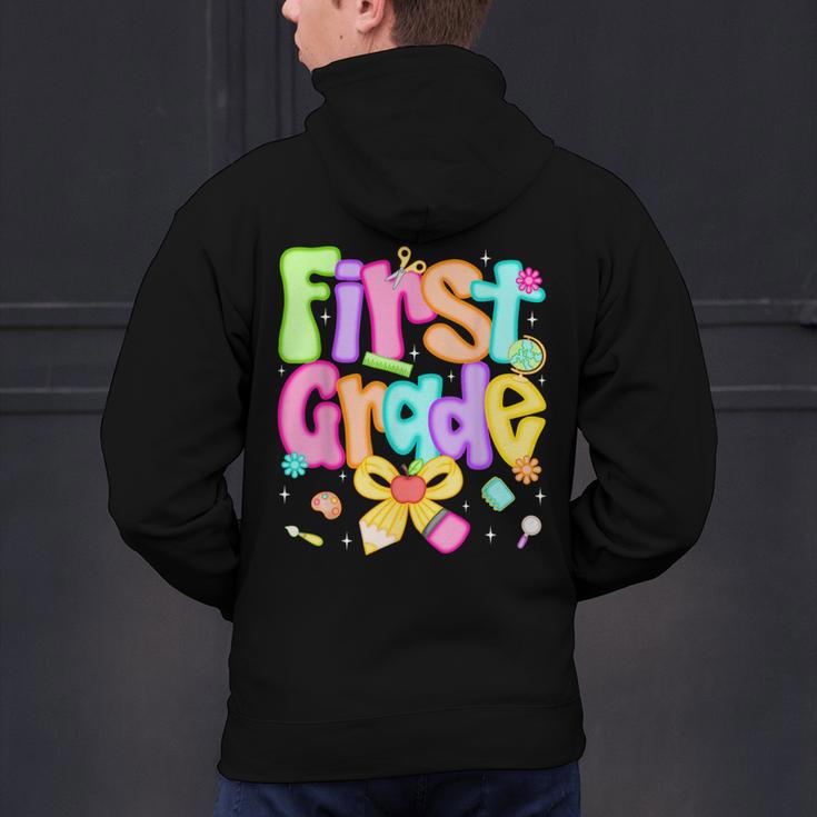Preppy First Grade Back To School 1st Grade Teacher Girl Kid Men's Hoodie Back Print, First Grade Teacher Hoodies, gift for family, gift for coworker Preppy First Grade Back To School 1st Grade Teacher Girl Kid Men's Hoodie Back Print, First Grade Teacher Hoodies, gift for family, gift for coworker
