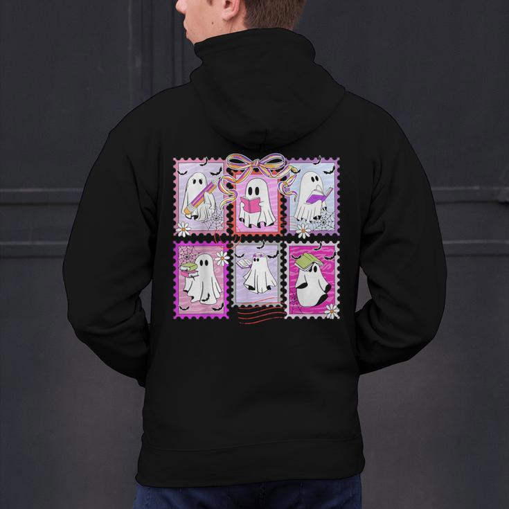 Preppy Spooky Teacher Halloween Ghost Coquette Bow Autumn Men's Hoodie Back Print, gift for family, gift for coworker Preppy Spooky Teacher Halloween Ghost Coquette Bow Autumn Men's Hoodie Back Print, gift for family, gift for coworker
