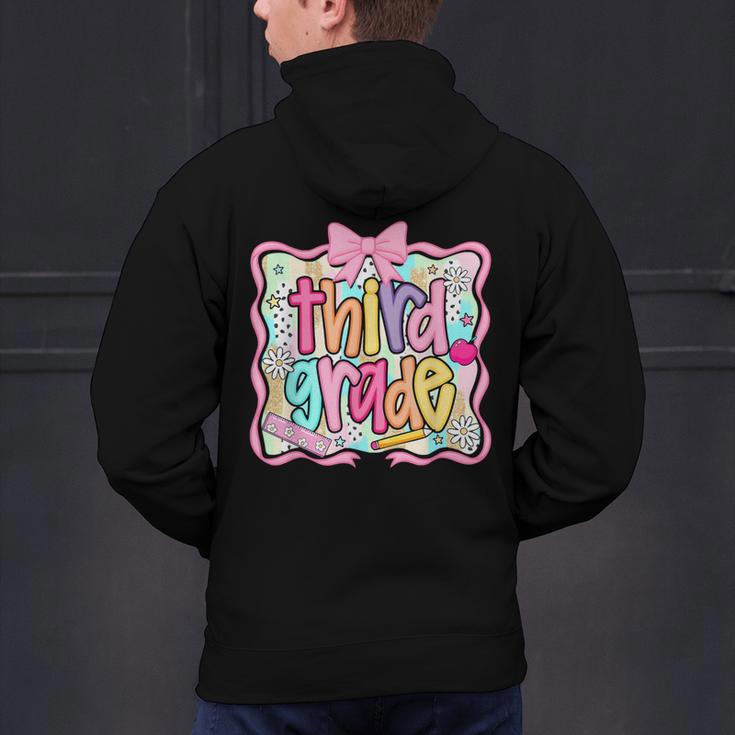Preppy Third Grade Back To School Teacher Girl Kid Men's Hoodie Back Print, gift for family, gift for coworker