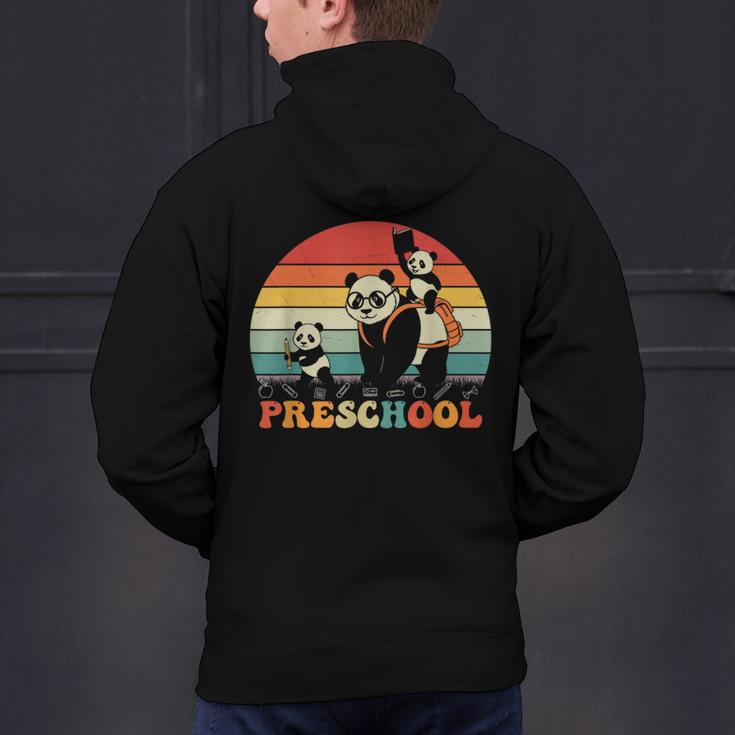 Preschool Panda Back To School Teacher Student Men's Hoodie Back Print, gift for family, gift for coworker Preschool Panda Back To School Teacher Student Men's Hoodie Back Print, gift for family, gift for coworker