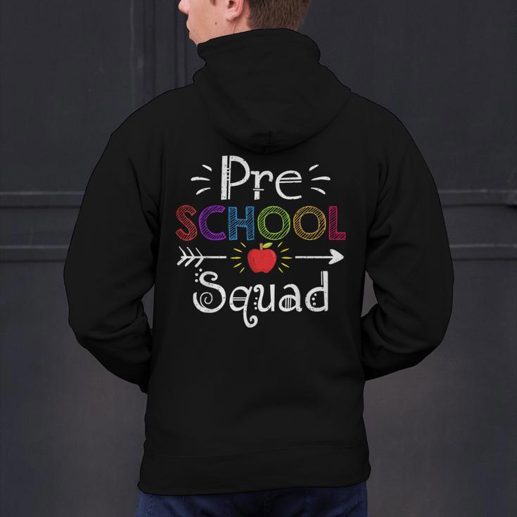 Preschool Squad Preschool Teacher Student Men's Hoodie Back Print, gift for family, gift for coworker Preschool Squad Preschool Teacher Student Men's Hoodie Back Print, gift for family, gift for coworker