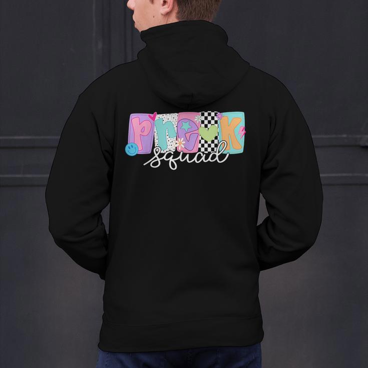 Preschool Squad Team Pre-K Crew Back To School Teacher Men's Hoodie Back Print, gift for family, gift for coworker
