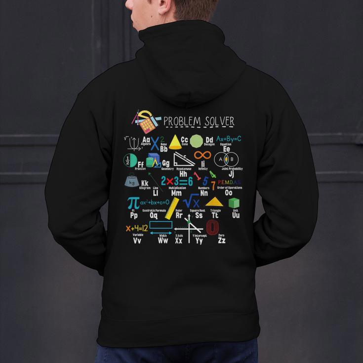 Problem Solver Math Alphabet ABC Teacher Students Men's Hoodie Back Print, gift for family, gift for coworker Problem Solver Math Alphabet ABC Teacher Students Men's Hoodie Back Print, gift for family, gift for coworker