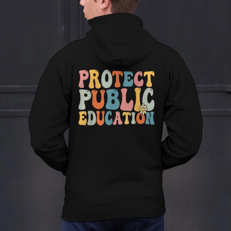 Protect Public Education Public Teacher School Men's Hoodie Back Print, gift for family, gift for coworker Protect Public Education Public Teacher School Men's Hoodie Back Print, gift for family, gift for coworker