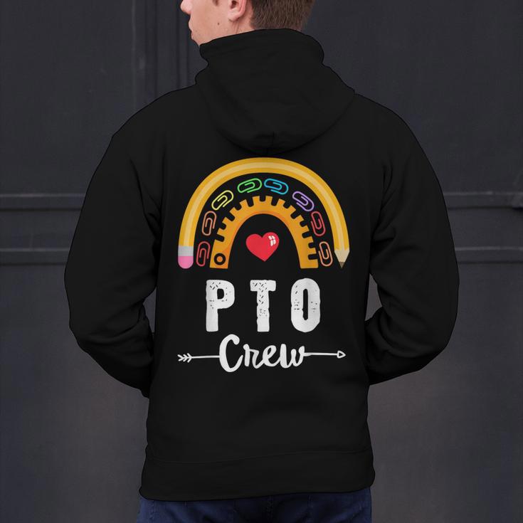 PTO Crew Parent School Volunteer Board Mom Parent Teacher Men's Hoodie Back Print, gift for family, gift for coworker