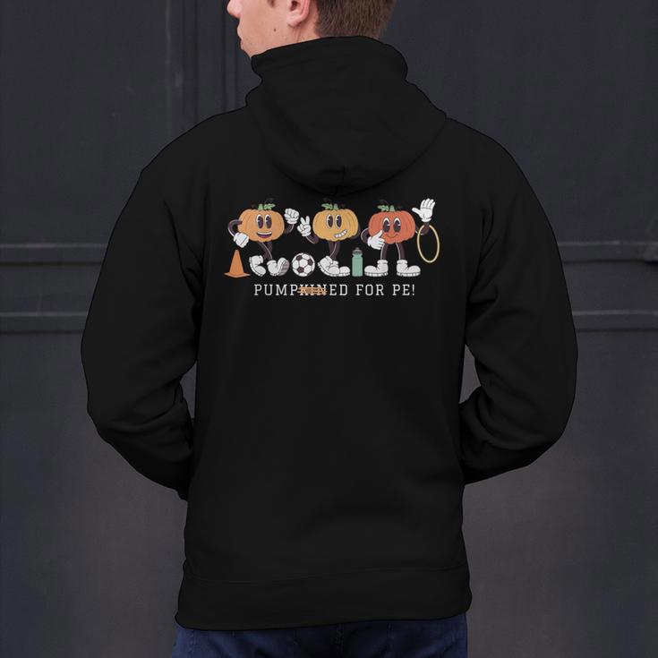 Pumpkin PE Teacher Team Physical Education Autumn Fall Men's Hoodie Back Print, Pe Teacher Hoodies, gift for family, gift for coworker