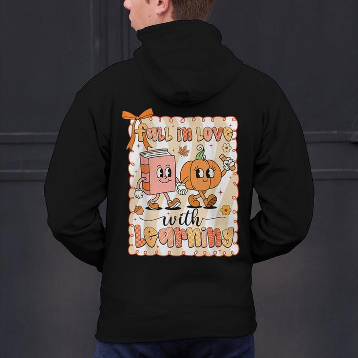 Pumpkin Teacher Preppy Fall In Love With Learning Autumn Men's Hoodie Back Print, gift for family, gift for coworker Pumpkin Teacher Preppy Fall In Love With Learning Autumn Men's Hoodie Back Print, gift for family, gift for coworker