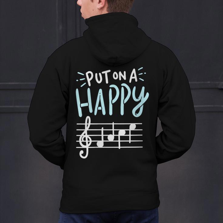 Put On A Happy Face Music Music Teacher Men's Hoodie Back Print, gift for family, gift for coworker Put On A Happy Face Music Music Teacher Men's Hoodie Back Print, gift for family, gift for coworker