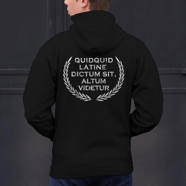 Quidquid Latine Dictum Sit Altum Videtur Teacher Men's Hoodie Back Print, gift for family, gift for coworker Quidquid Latine Dictum Sit Altum Videtur Teacher Men's Hoodie Back Print, gift for family, gift for coworker