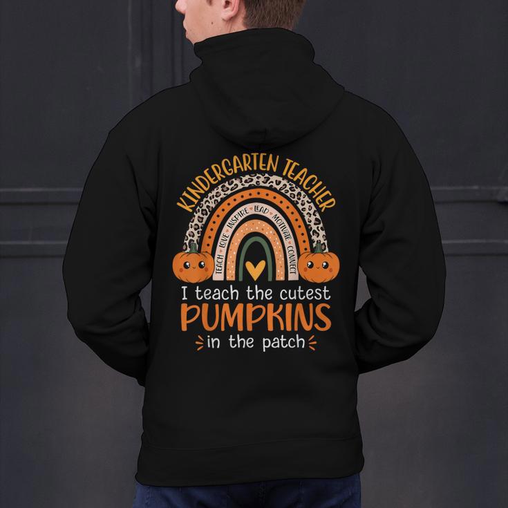 Rainbow I Teach The Cutest Pumpkins Kindergarten Teacher Men Women Men's Hoodie Back Print, gift for family, gift for coworker