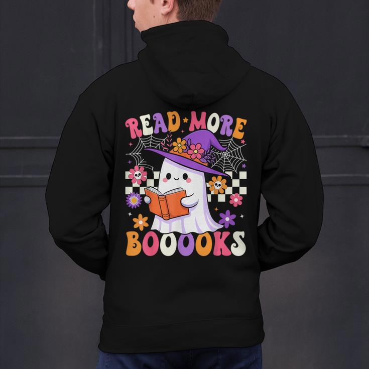 Read More Books Ghost Reading Book Teacher Halloween Men's Hoodie Back Print, gift for family, gift for coworker