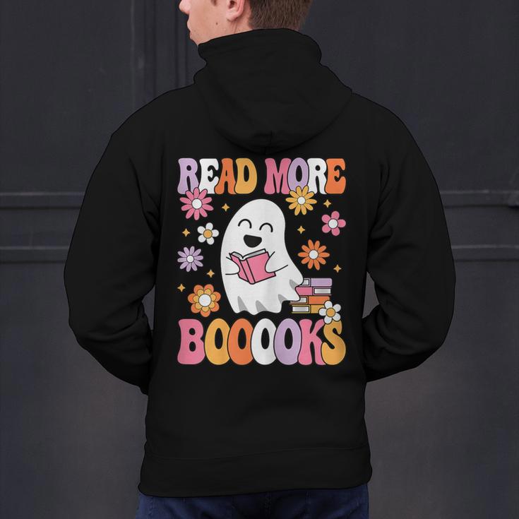 Read More Books Groovy Halloween Teacher Women Men's Hoodie Back Print, Groovy Teacher Hoodies, gift for family, gift for coworker
