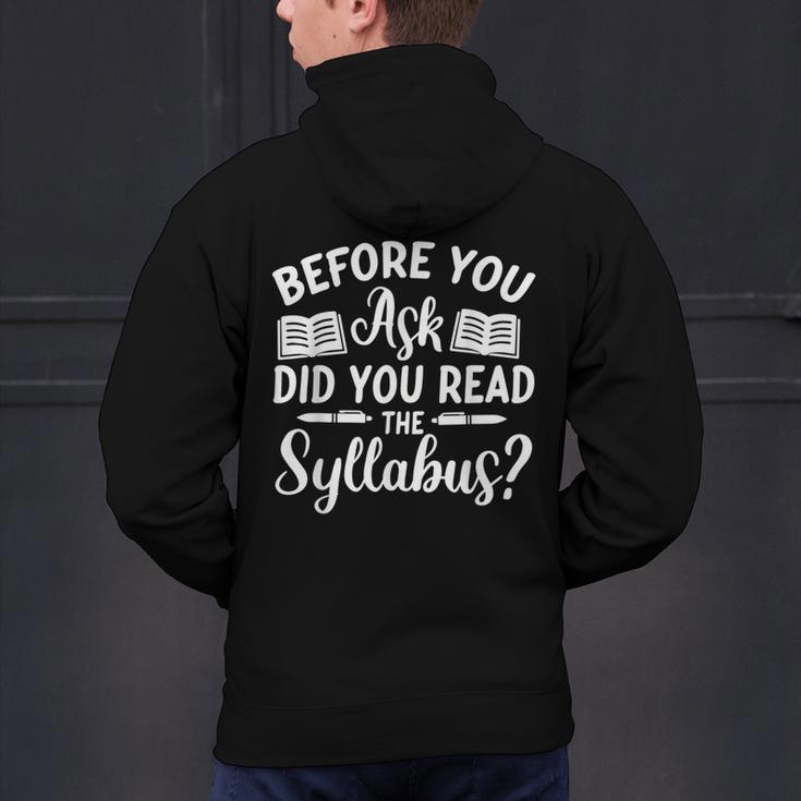 Did You Read The Syllabus Shirt Teacher Men Women Men's Hoodie Back Print, gift for family, gift for coworker Did You Read The Syllabus Shirt Teacher Men Women Men's Hoodie Back Print, gift for family, gift for coworker