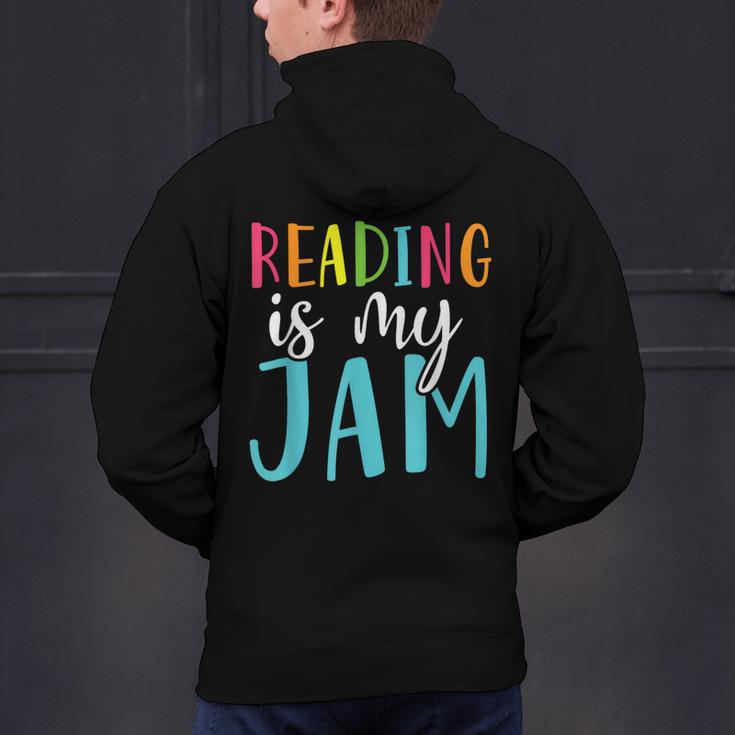 Reading Is My Jam Back To School Teacher Men's Hoodie Back Print, gift for family, gift for coworker Reading Is My Jam Back To School Teacher Men's Hoodie Back Print, gift for family, gift for coworker