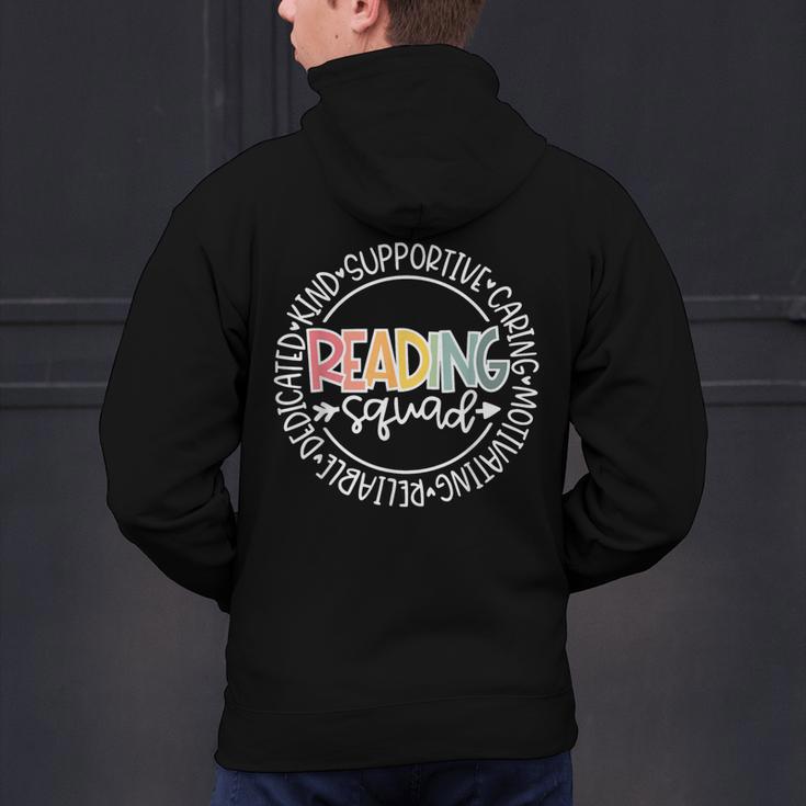 Reading Squad Teacher Reader Librarian Interventionist Team Men's Hoodie Back Print, gift for family, gift for coworker Reading Squad Teacher Reader Librarian Interventionist Team Men's Hoodie Back Print, gift for family, gift for coworker