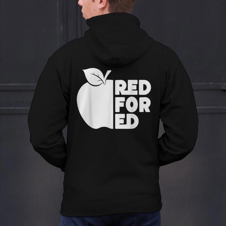 Red For Ed Teacher Support Public Education For Men Women Kids Men's Hoodie Back Print, gift for family, gift for coworker