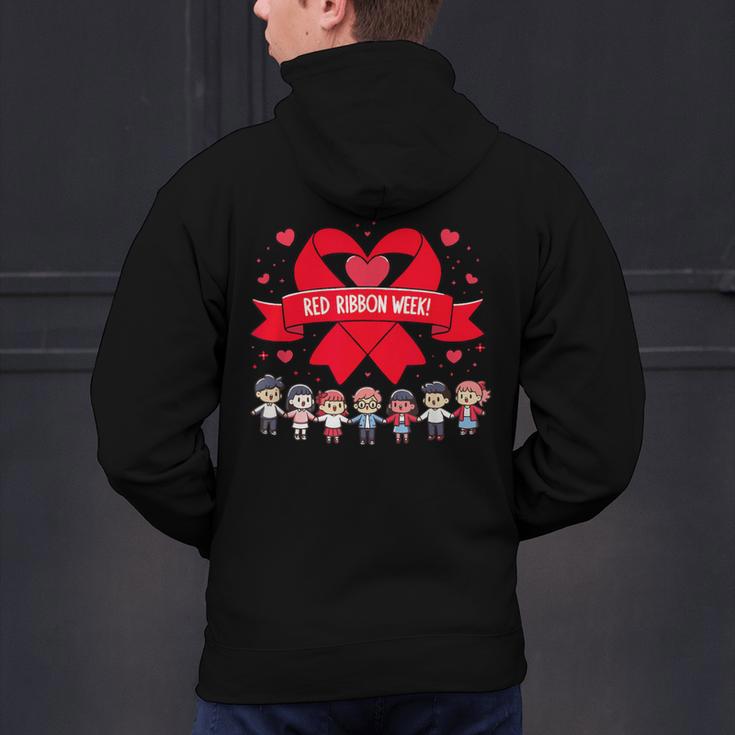 Red Ribbon Week Awareness For Students And Teachers Men Women Girls Kids Men's Hoodie Back Print, gift for family, gift for coworker Red Ribbon Week Awareness For Students And Teachers Men Women Girls Kids Men's Hoodie Back Print, gift for family, gift for coworker